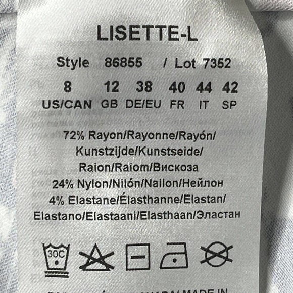 LISETTE L. Montreal Size 8 Pant Ellen Retro Print Slim Ankle Pull On Stretch - Picture 7 of 9